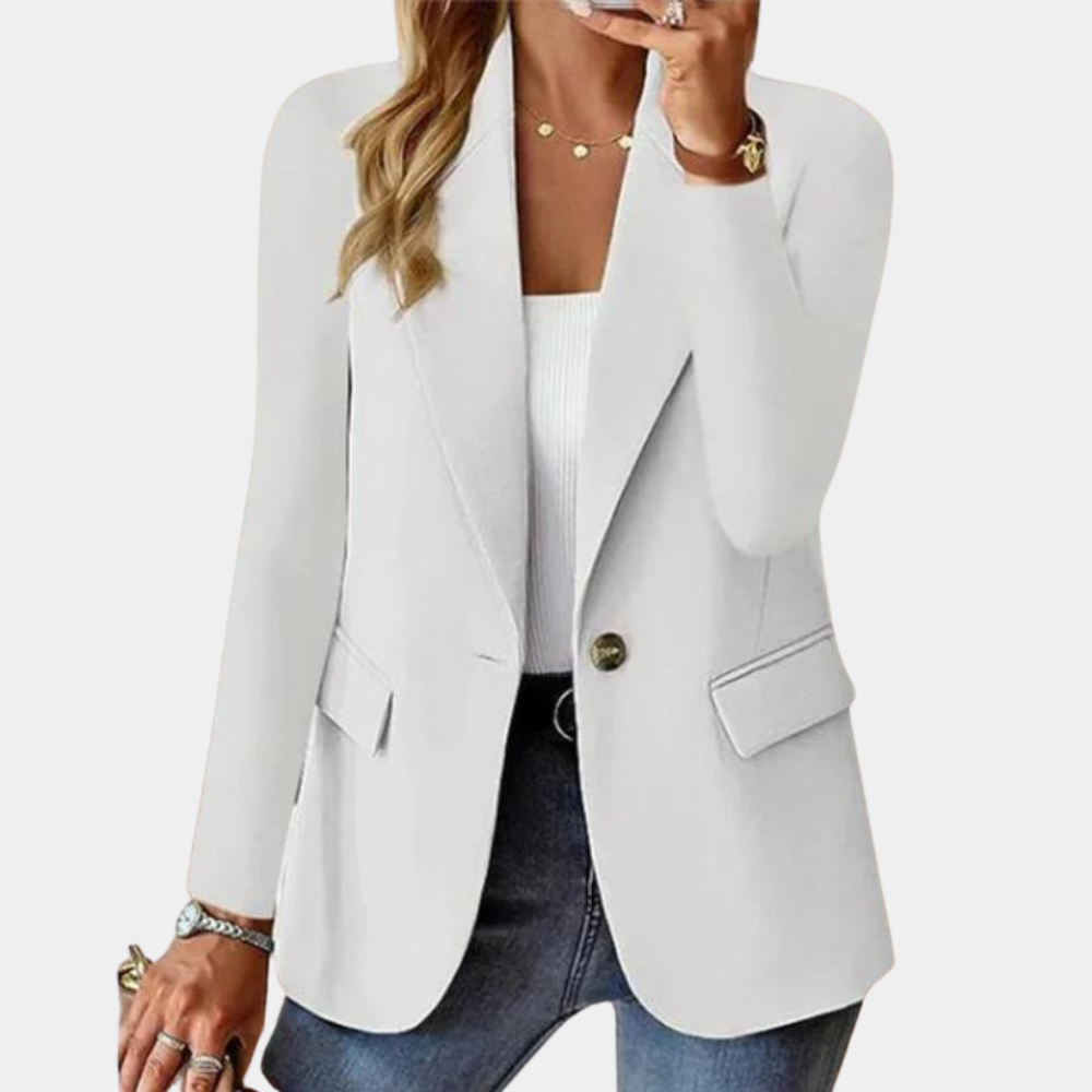 Blazer femme cintré coupe tailleur à manches longues et fermeture devant pour le bureau et le quotidien 4