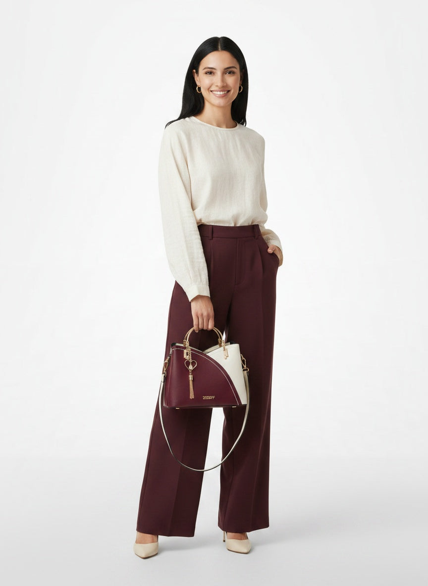 Full body view of the model wearing Sac à main et sac à bandoulière femme