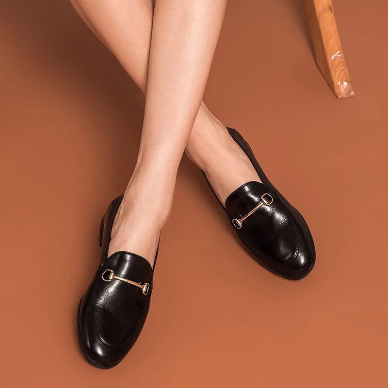 Mocassins femme à mors métallique 2