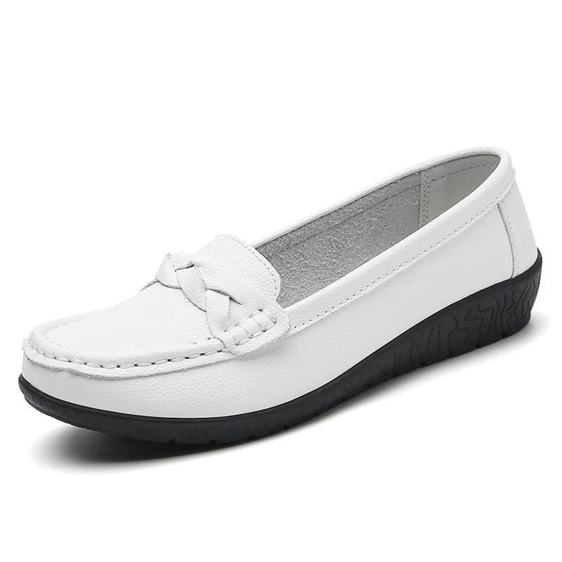 Mocassins femme à bout rond avec bride tressée 5