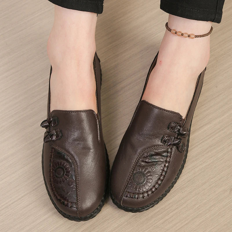 Mocassins femme plats à bout rond avec nœuds décoratifs 6