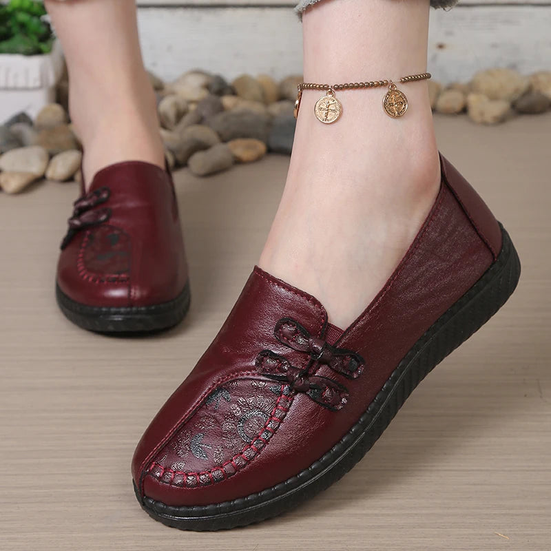 Mocassins femme plats à bout rond avec nœuds décoratifs 2