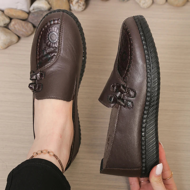 Mocassins femme plats à bout rond avec nœuds décoratifs 5