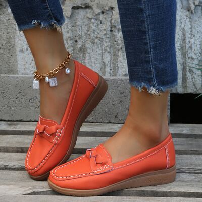 Mocassins femme à talon compensé tressés 2