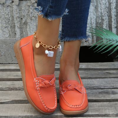 Mocassins femme à talon compensé tressés 1