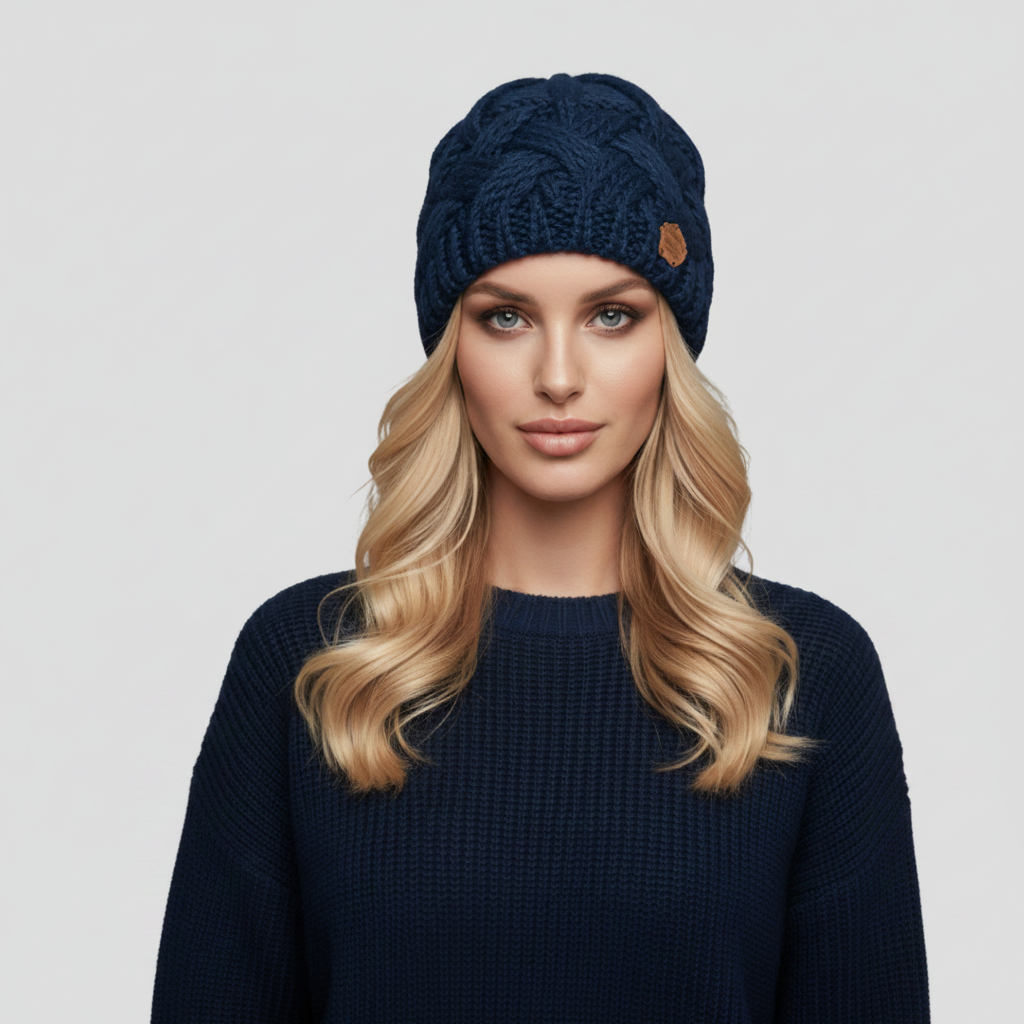 Bonnet en grosse maille torsadée 3