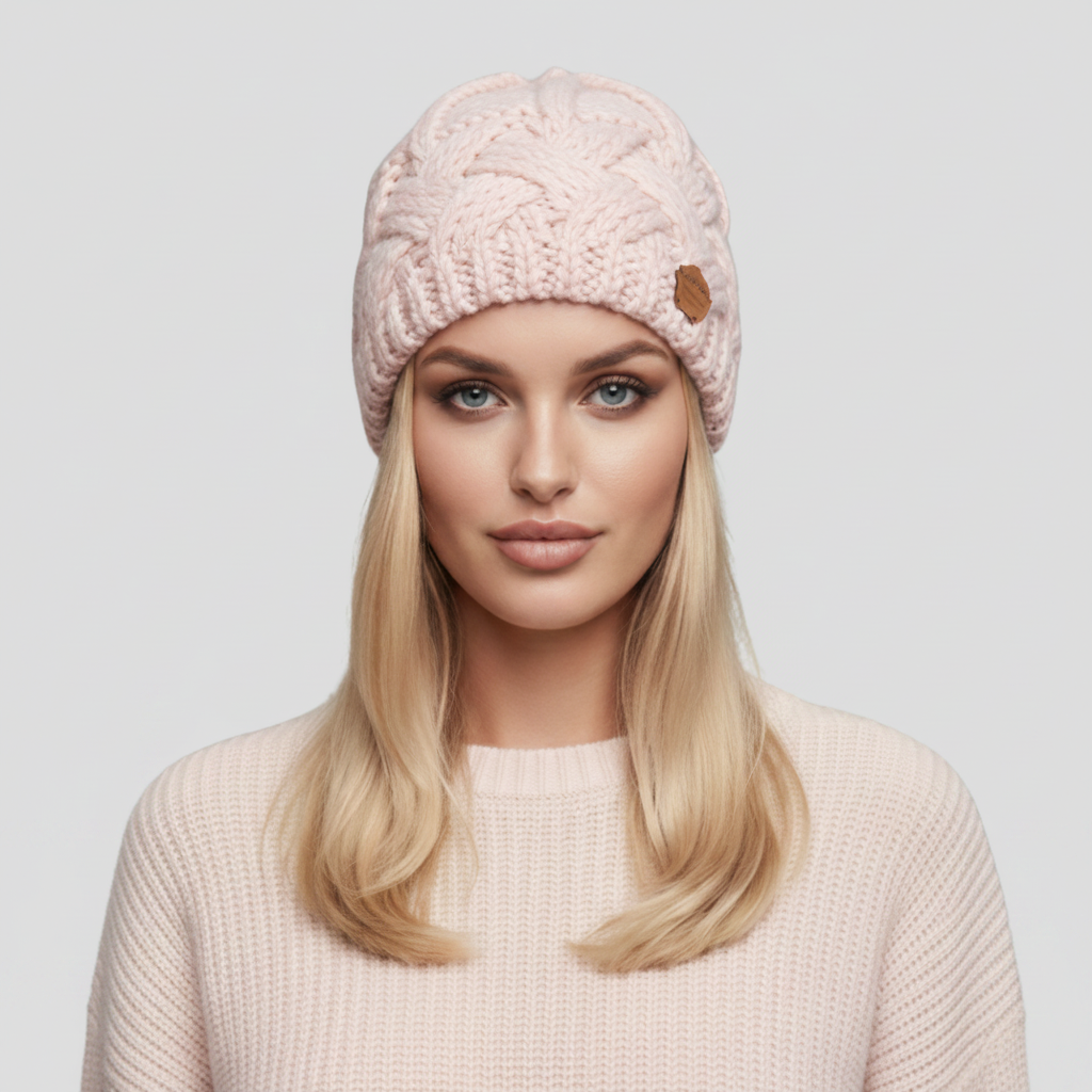 Bonnet en grosse maille torsadée 5