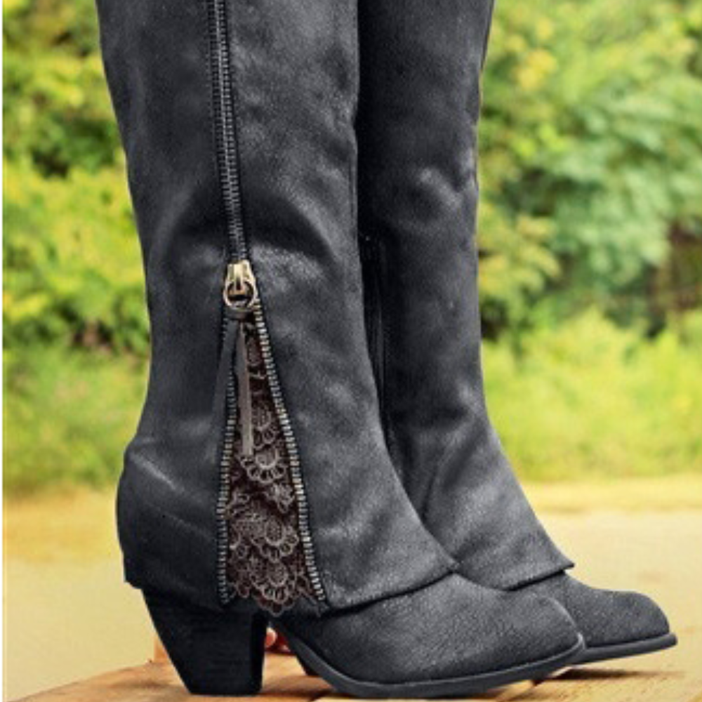 Bottes à talon femme hautes à bout pointu et talon bloc élégant 2