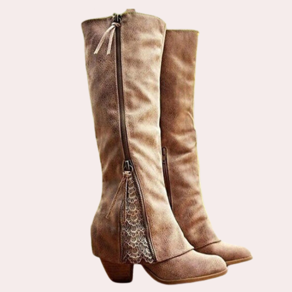 Bottes à talon femme hautes à bout pointu et talon bloc élégant 3