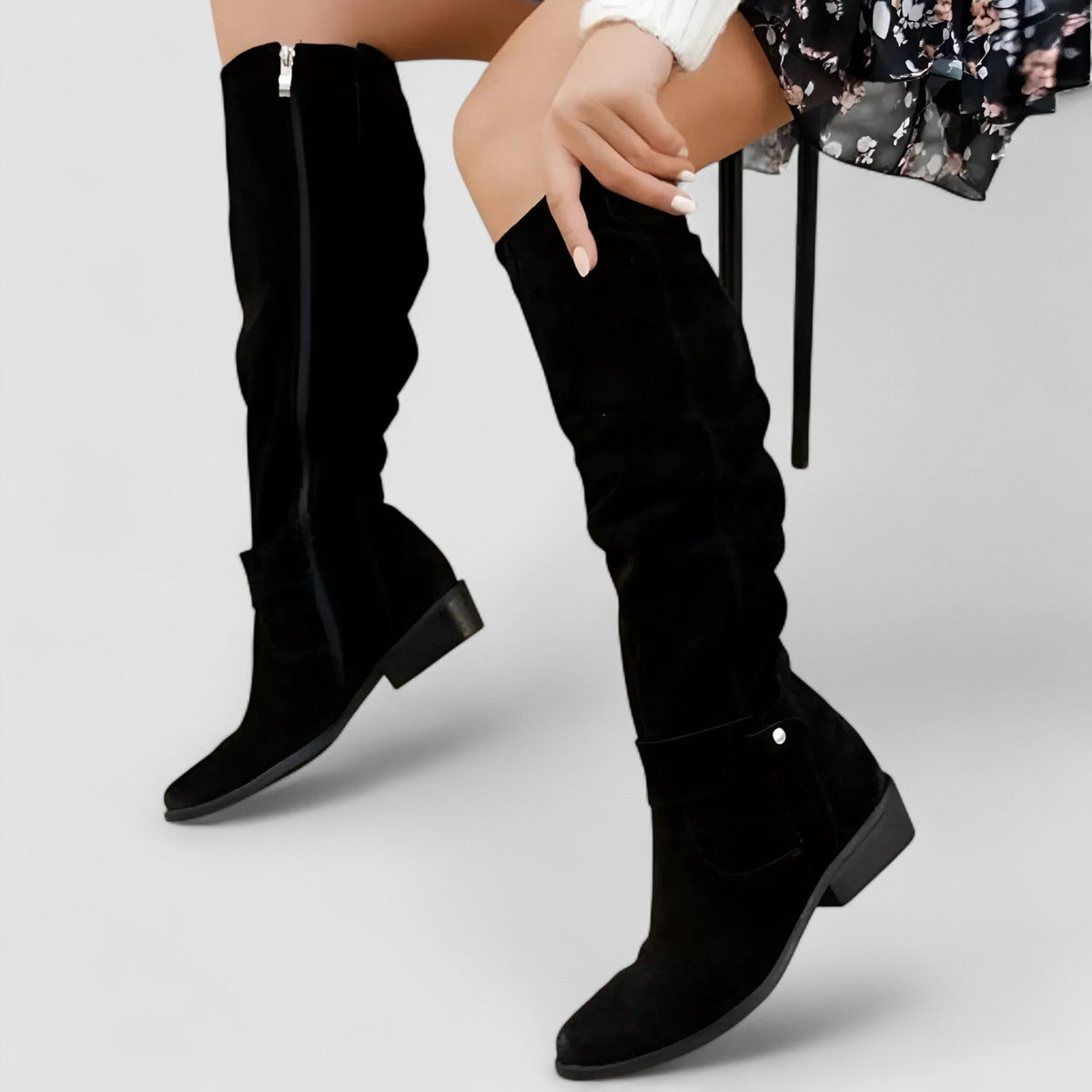 Bottes confort femme à talon et coupe large respirantes 9