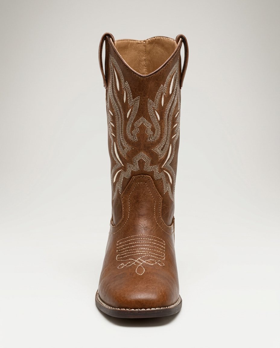Bottes cowboy femme hautes brodées à bout pointu en simili cuir 4