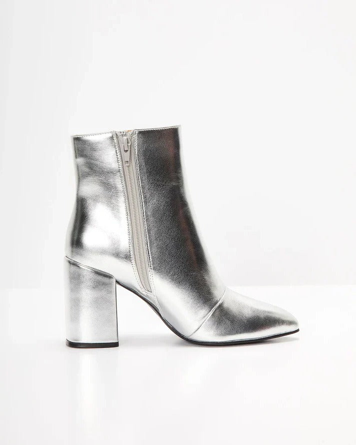Bottines à talon bloc et bout pointu avec fermeture éclair 3