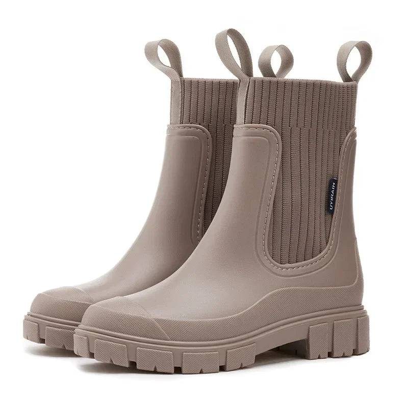 Bottines chelsea femme imperméables à enfiler avec semelle antidérapante 1