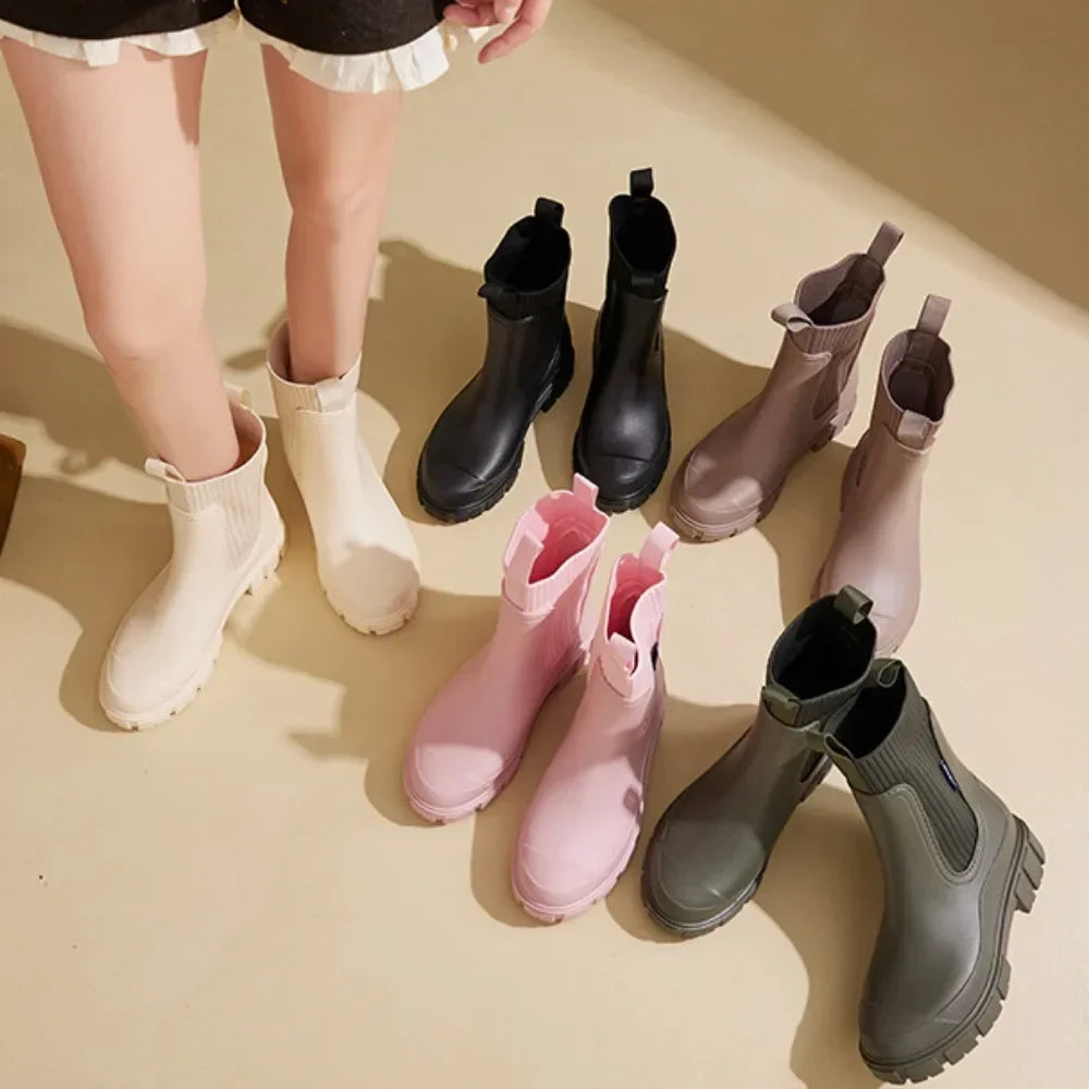 Bottines chelsea femme imperméables à enfiler avec semelle antidérapante 12