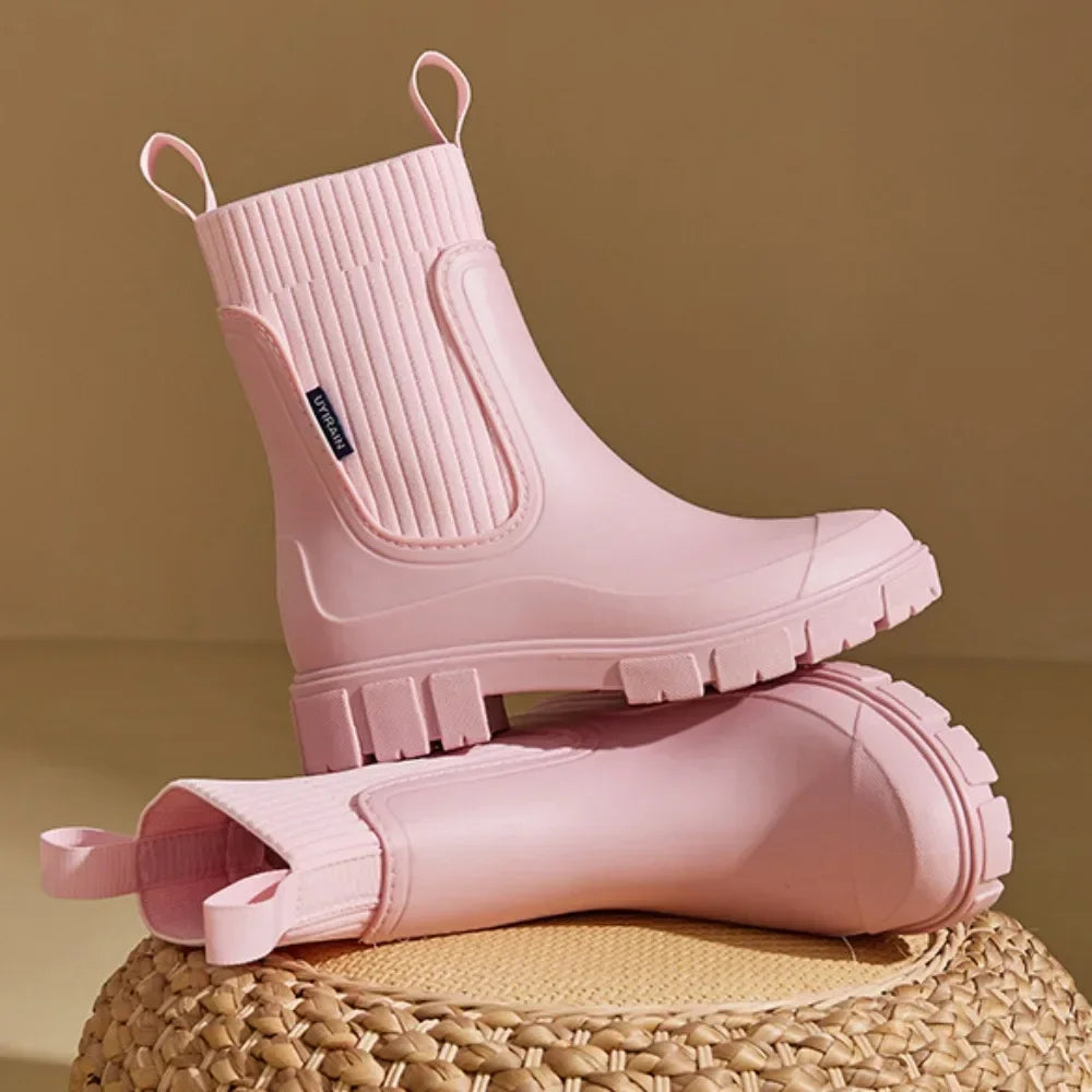 Bottines chelsea femme imperméables à enfiler avec semelle antidérapante 7