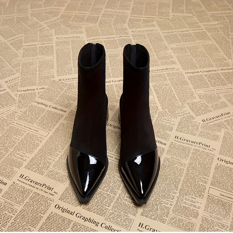 Bottines femme à bout pointu et talon bloc stable 3