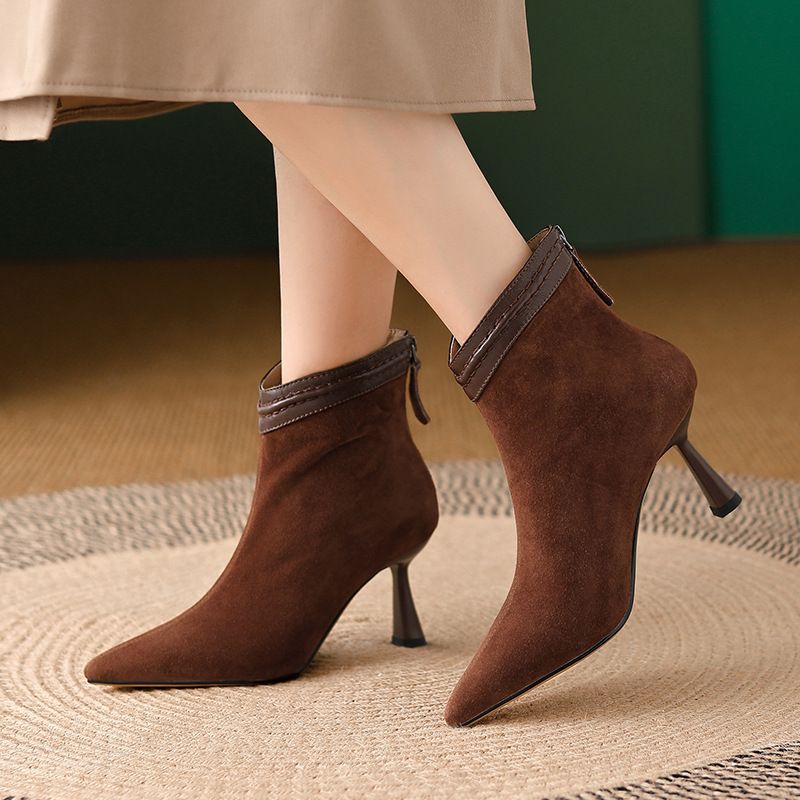 Bottines femme à talon aiguille et bout pointu 2