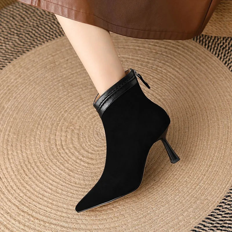 Bottines femme à talon aiguille et bout pointu 4