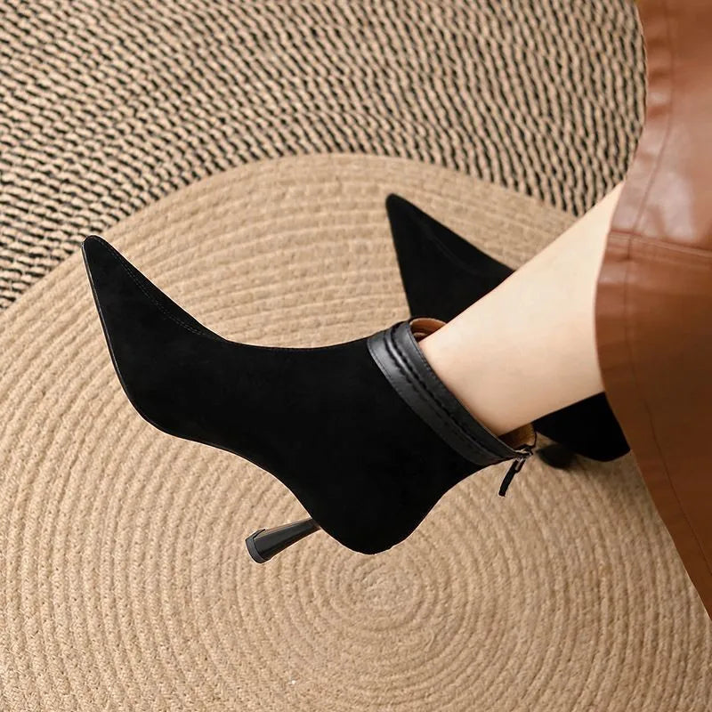 Bottines femme à talon aiguille et bout pointu 5