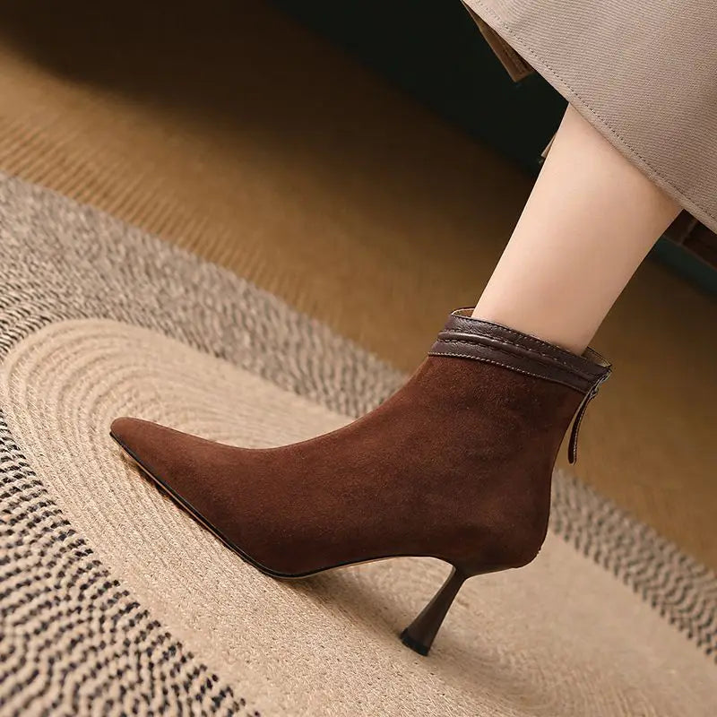 Bottines femme à talon aiguille et bout pointu 6