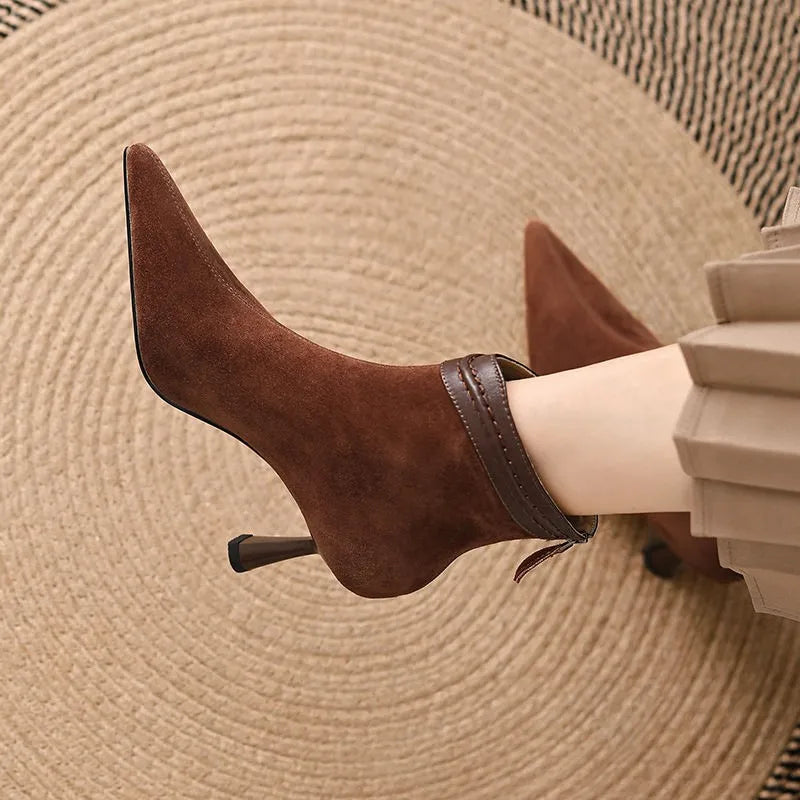 Bottines femme à talon aiguille et bout pointu 7