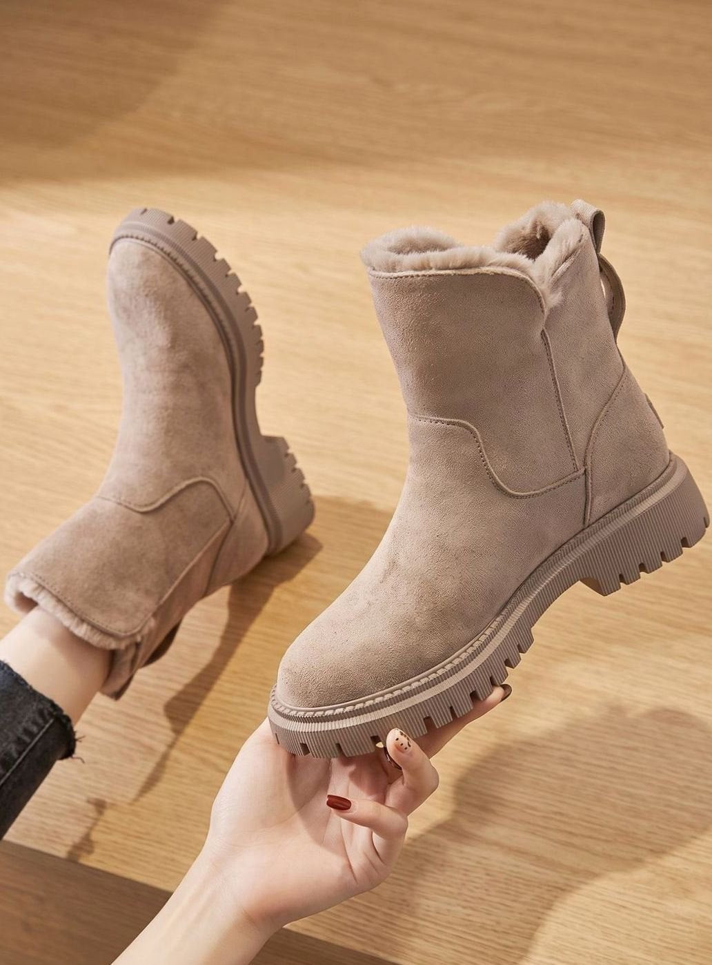 Bottines femme d'hiver déperlantes à doublure chaude et fermeture éclair 4