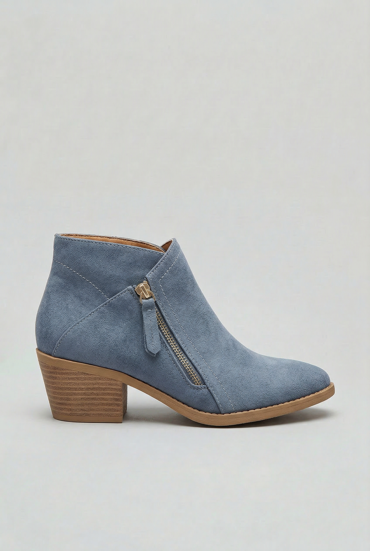 Bottines femme en similicuir à talon bloc et fermeture éclair latérale 1