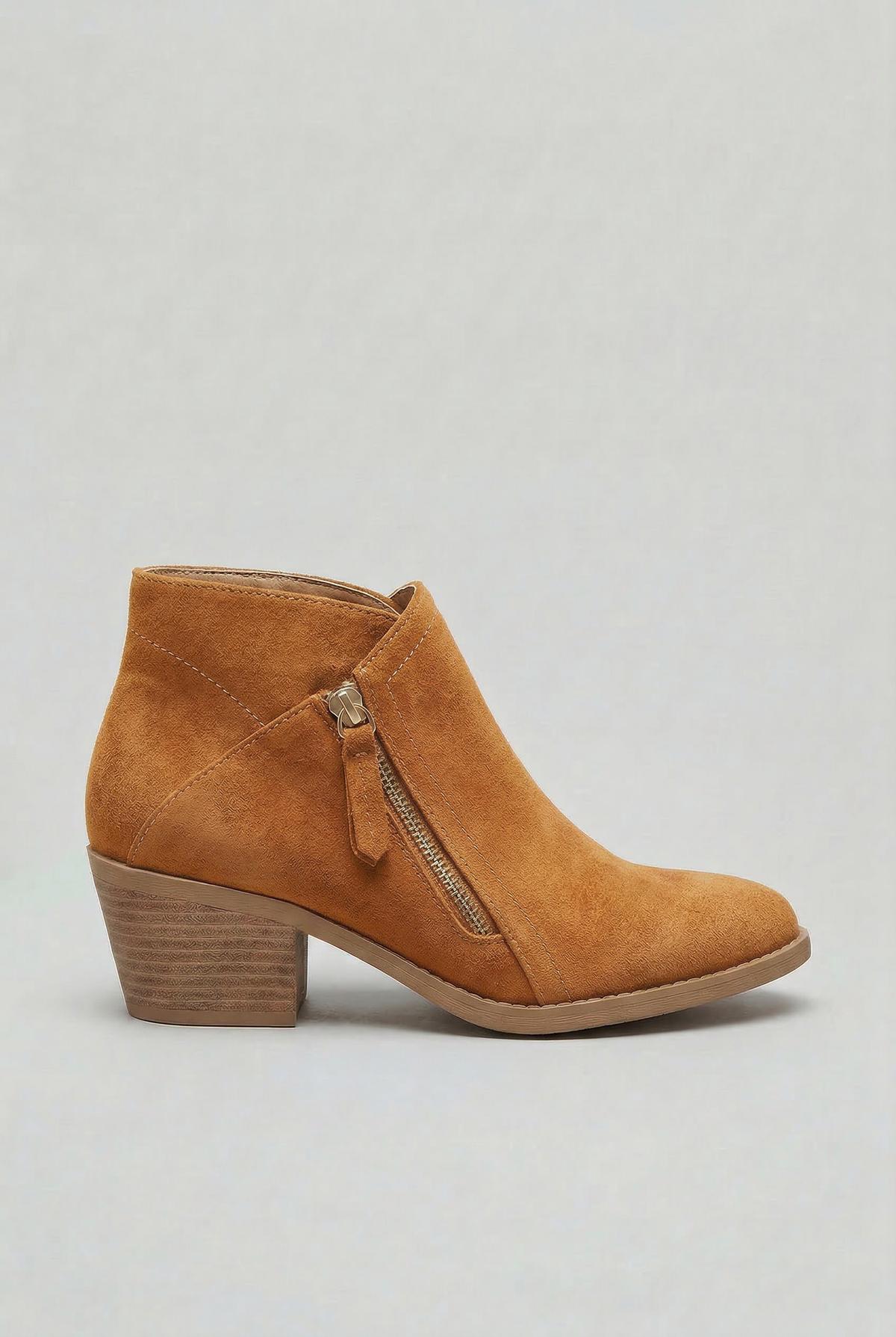 Bottines femme en similicuir à talon bloc et fermeture éclair latérale 2