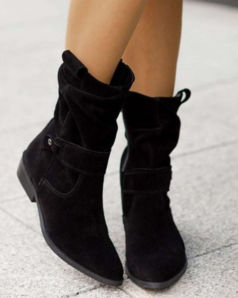 Bottines femme souples à bride à boucle et petit talon 2