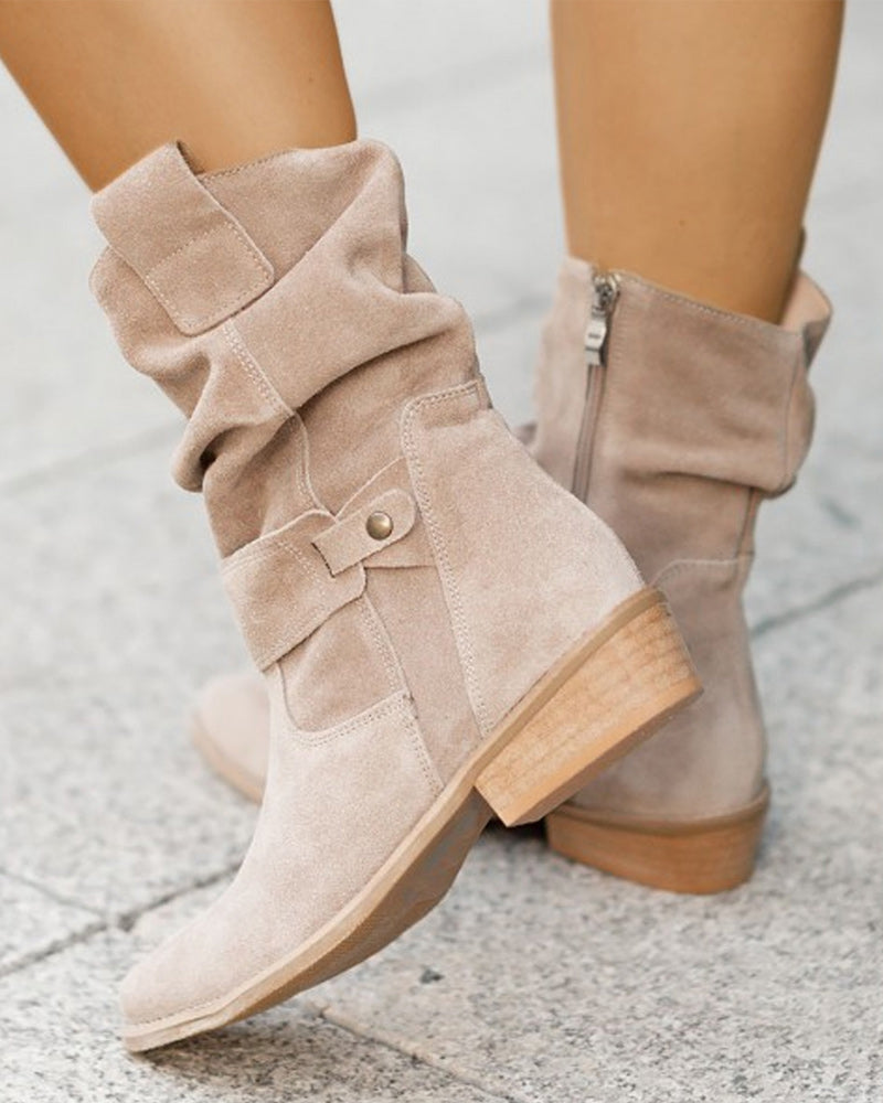 Bottines femme souples à bride à boucle et petit talon 7