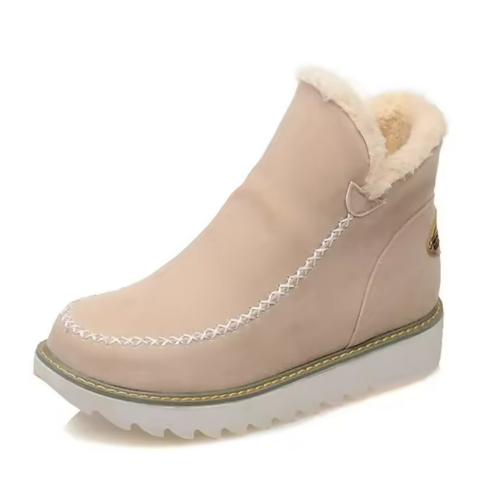 Bottines fourrées en daim femme à semelle plateforme 5