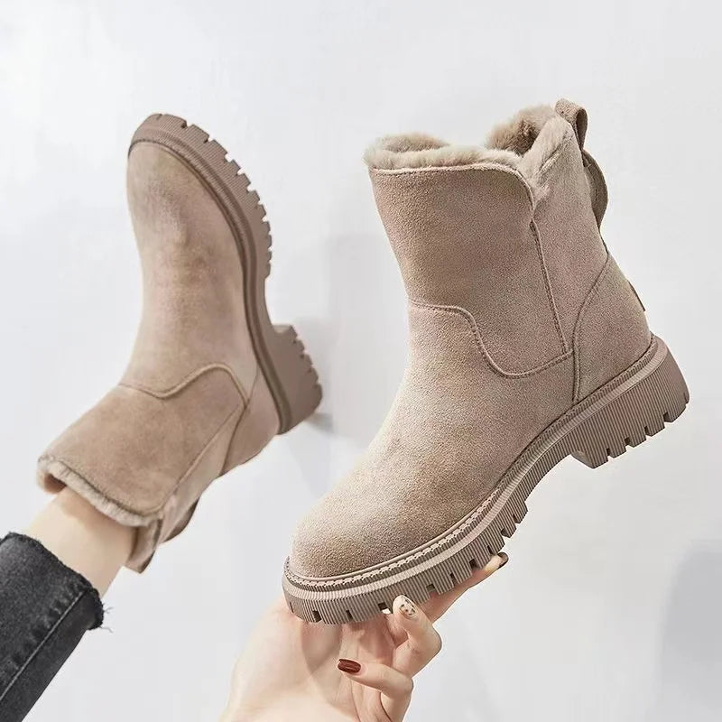 Bottines fourrées femme pour l'hiver à fermeture éclair latérale et semelle antidérapante 2