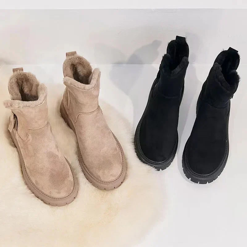 Bottines fourrées femme pour l'hiver à fermeture éclair latérale et semelle antidérapante 4