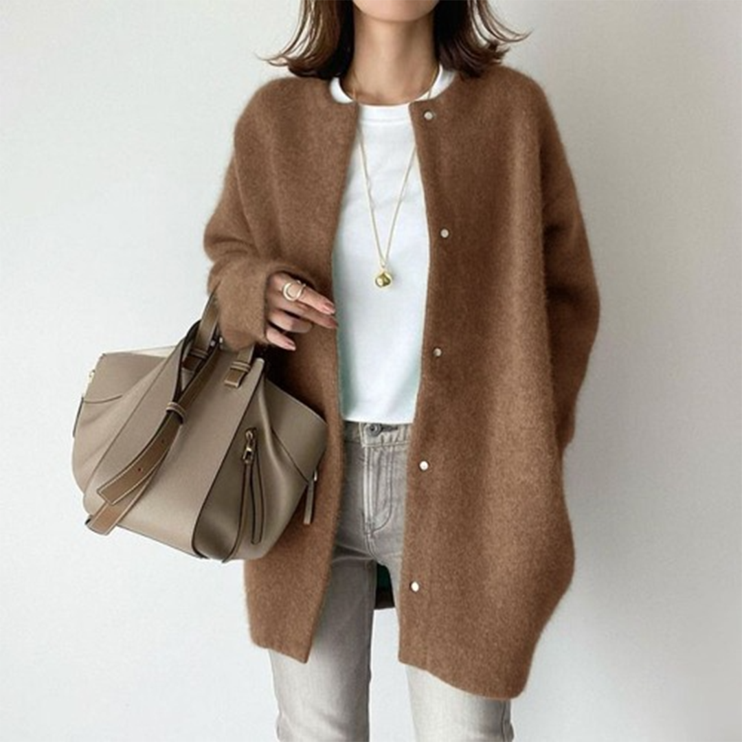 Cardigan femme léger en coton mélangé à coupe ample 3