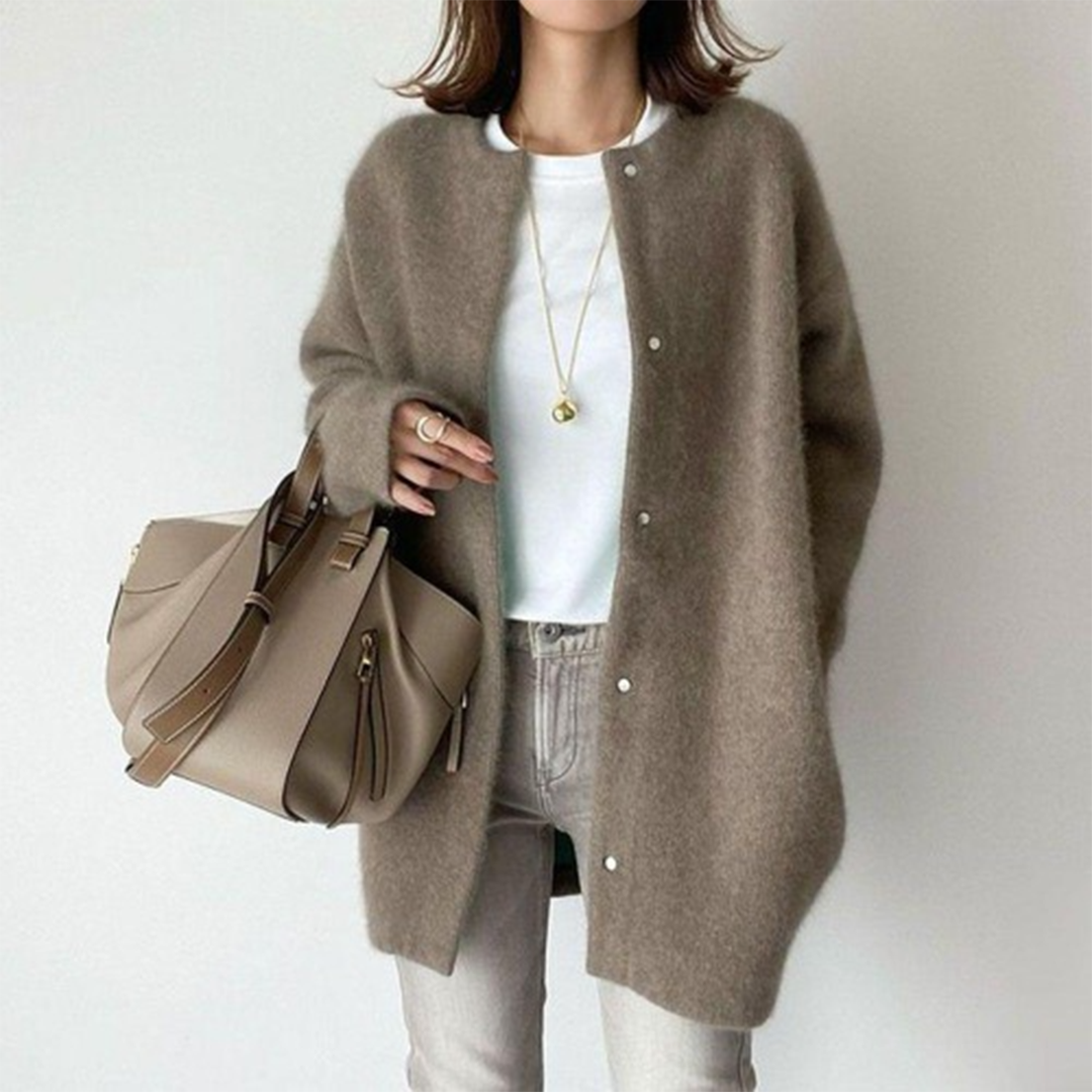 Cardigan femme léger en coton mélangé à coupe ample 5
