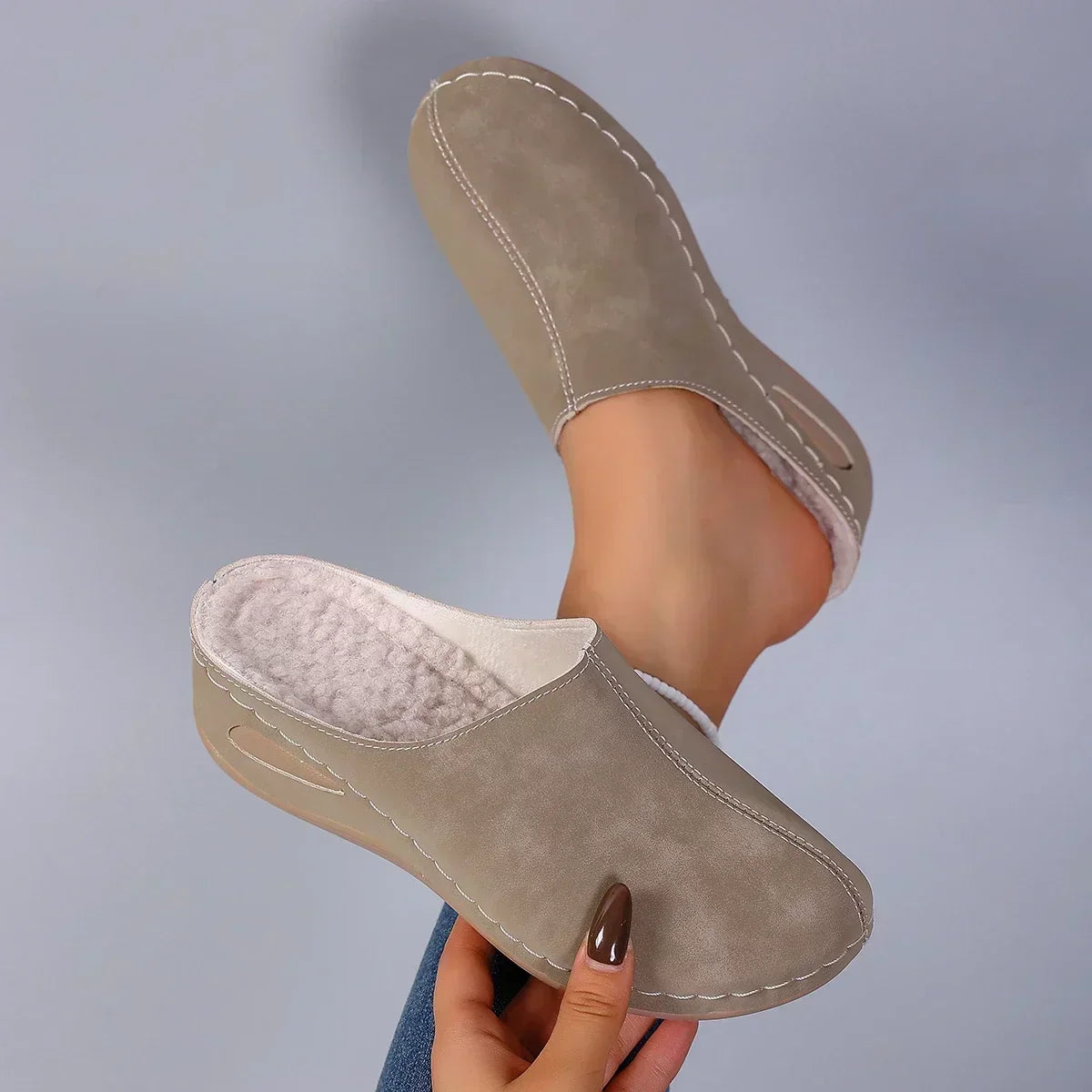 Chaussons femme à enfiler bout fermé semelle confort 3