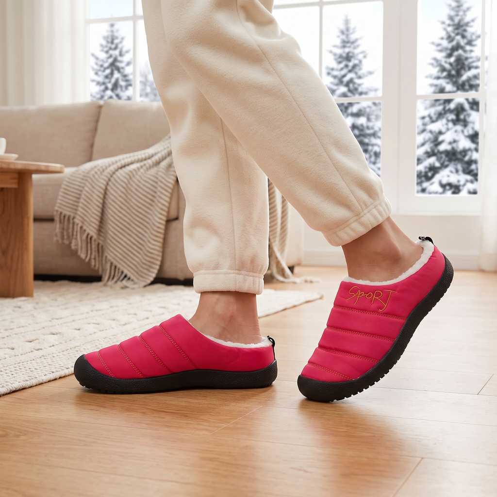 Chaussons femme matelassés doublés semelle épaisse extérieure 5