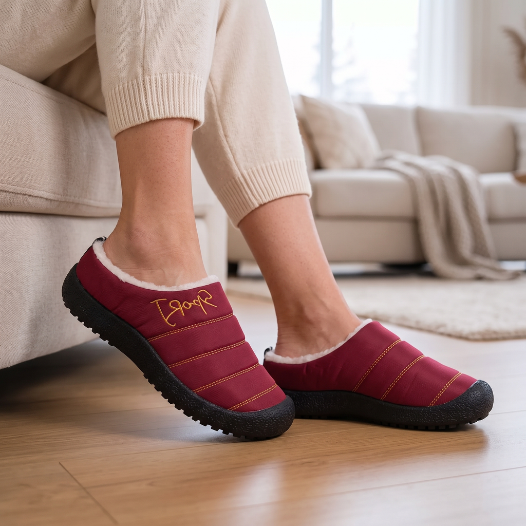 Chaussons femme matelassés doublés semelle épaisse extérieure 7