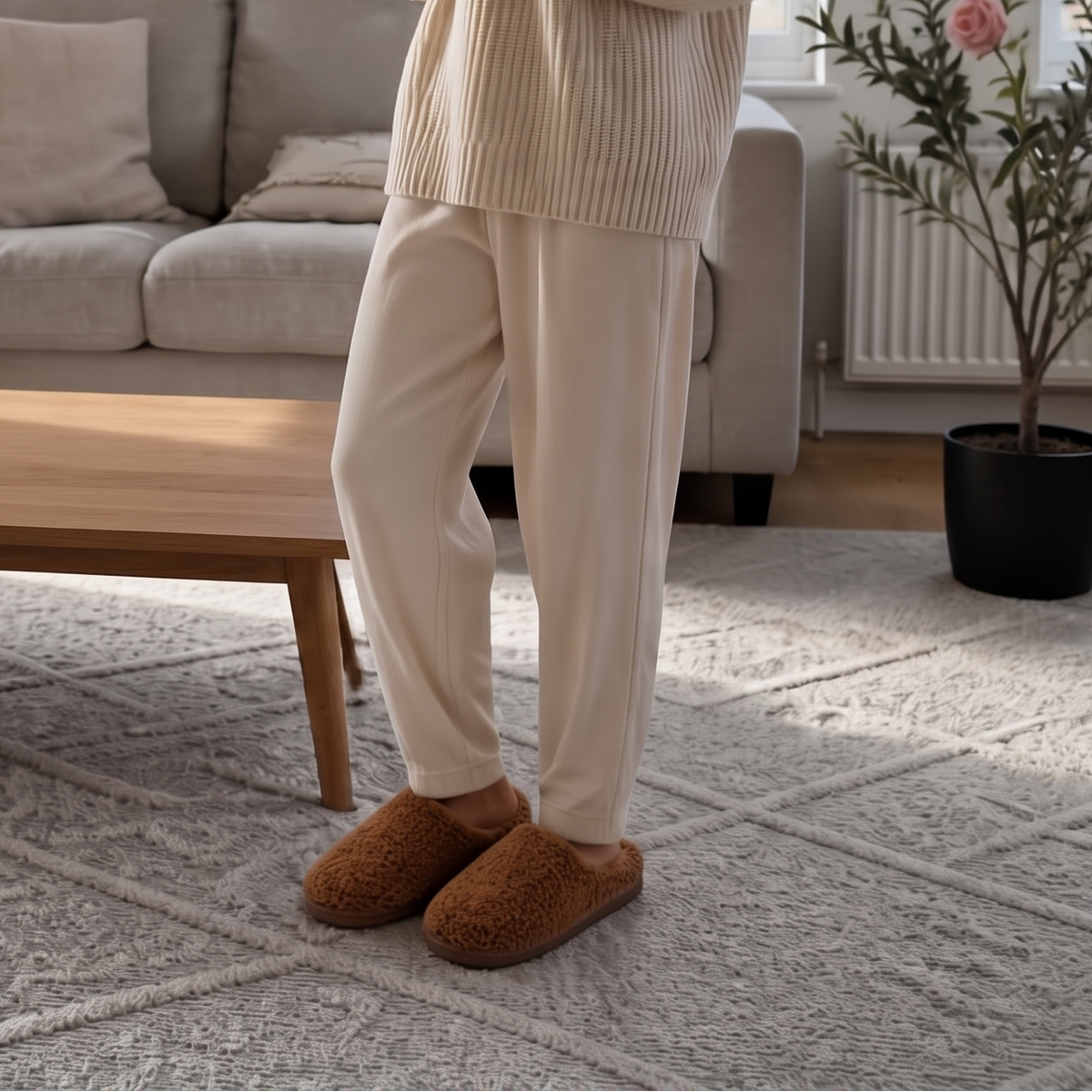 Chaussons femme moelleux antidérapants intérieur extérieur 3