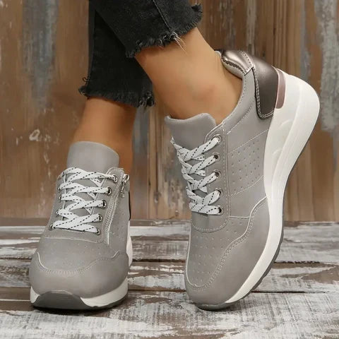 Chaussures de marche femme légères en textile respirant, semelle antidérapante, lacets élastiques et fermeture éclair 15