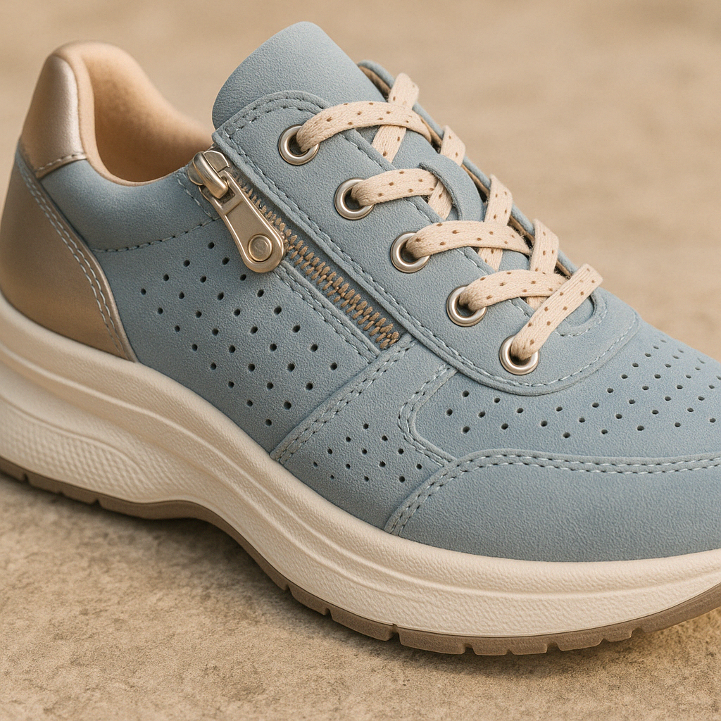 Chaussures de marche femme légères en textile respirant, semelle antidérapante, lacets élastiques et fermeture éclair 3