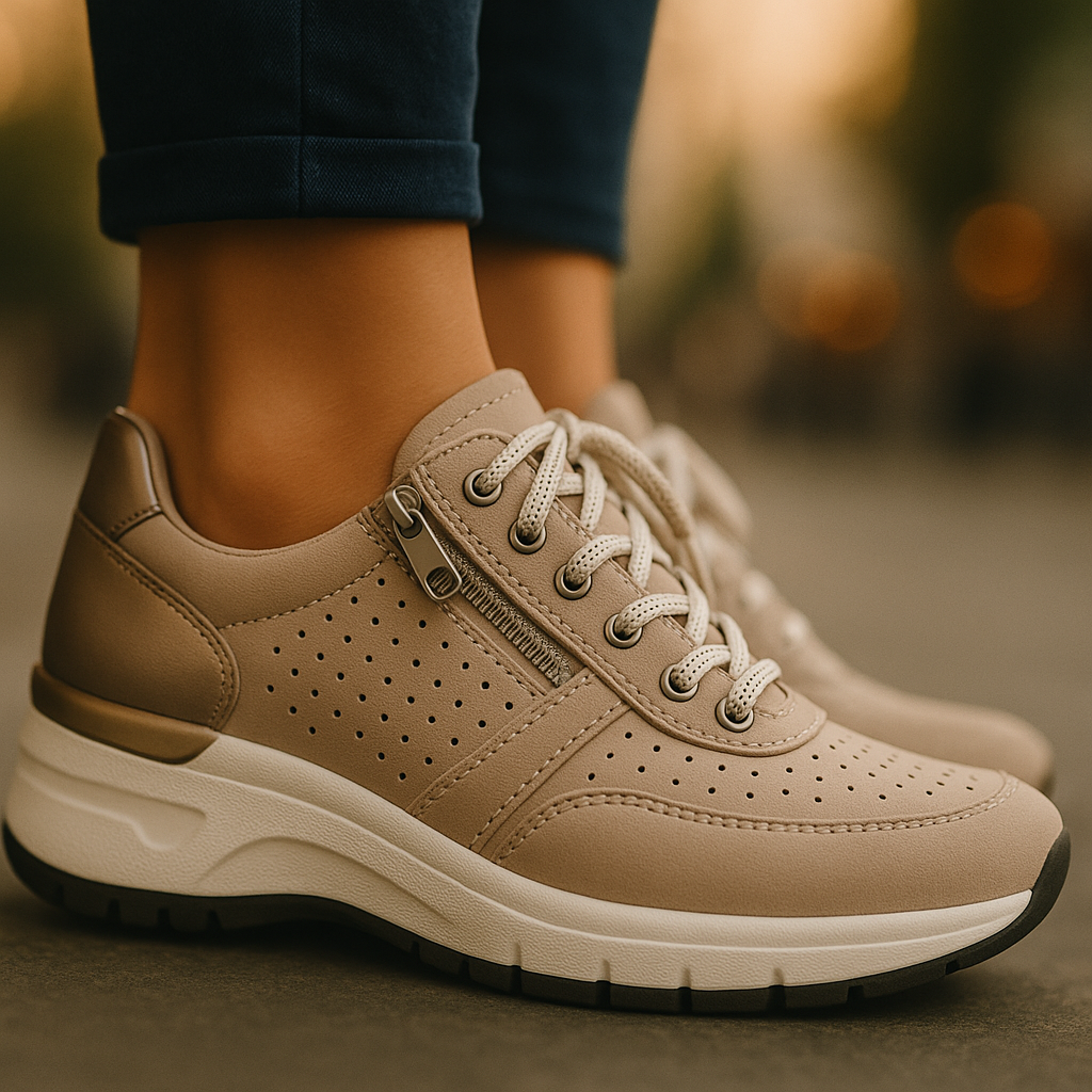 Chaussures de marche femme légères en textile respirant, semelle antidérapante, lacets élastiques et fermeture éclair 9