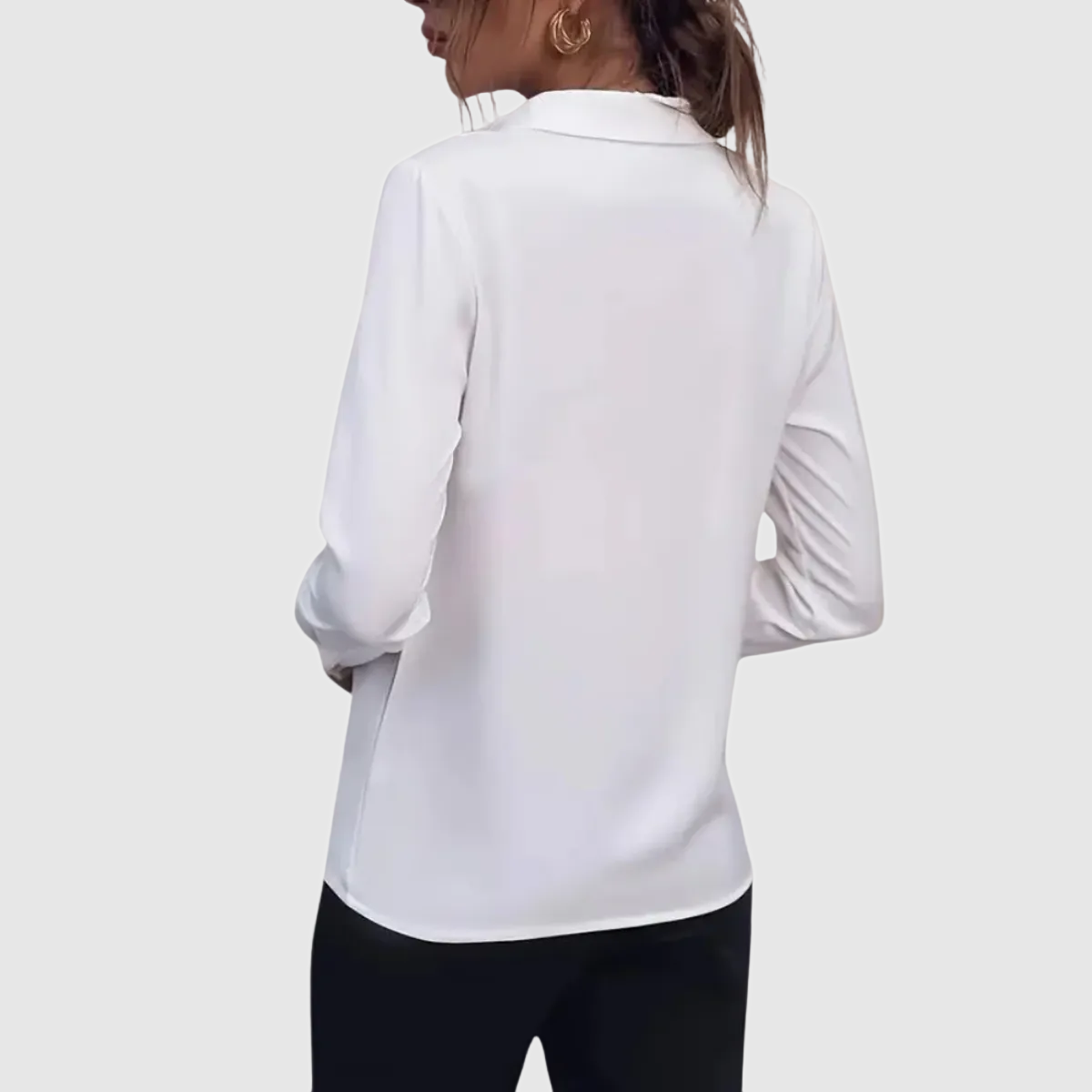 Chemisier femme manches longues boutonné à col rabattu et poignets 6