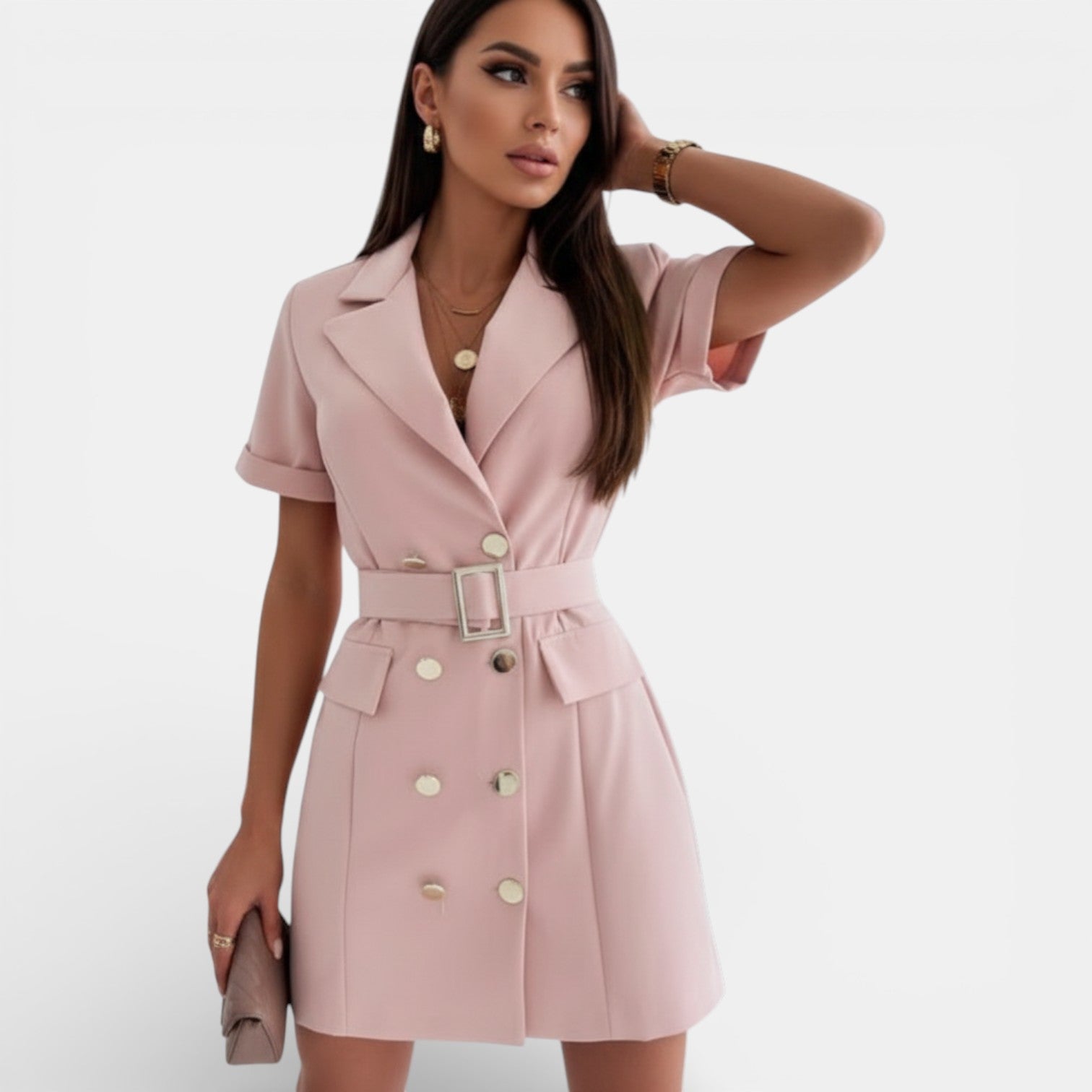 Robe blazer élégante à taille cintrée