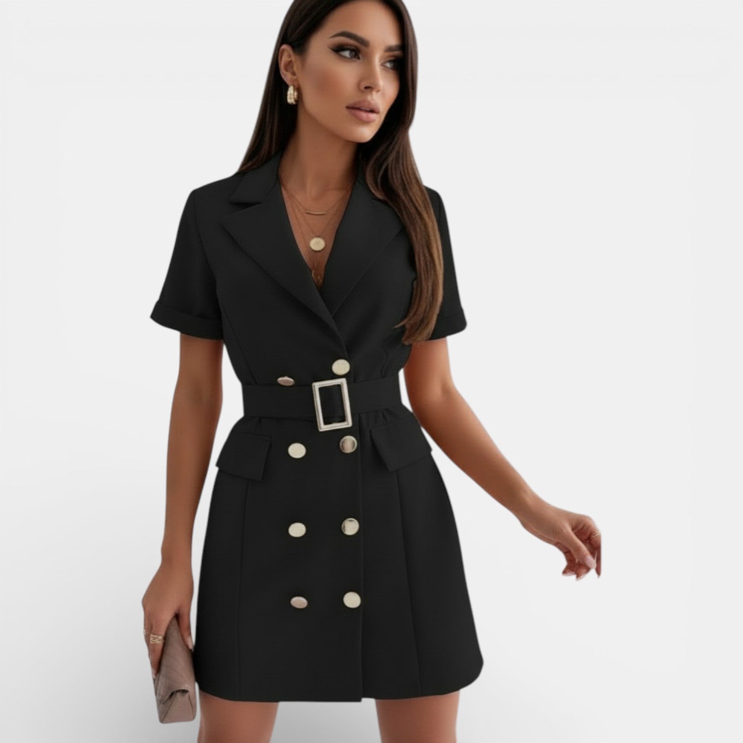 Robe blazer élégante à taille cintrée