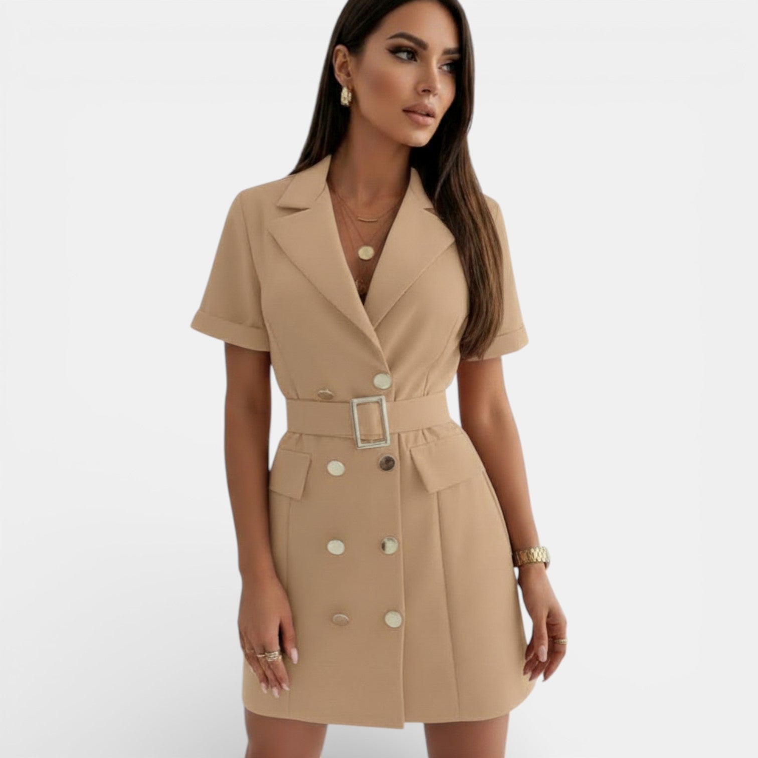Robe blazer élégante à taille cintrée