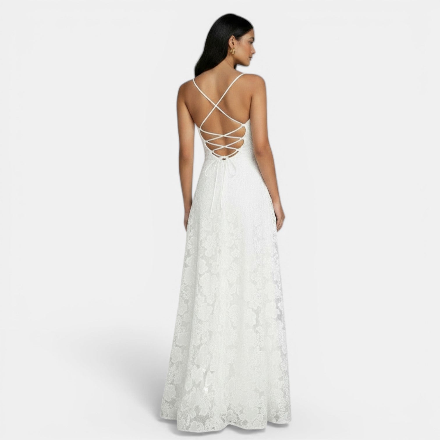 Robe moulante dos nu à nœuds sans manches élégante
