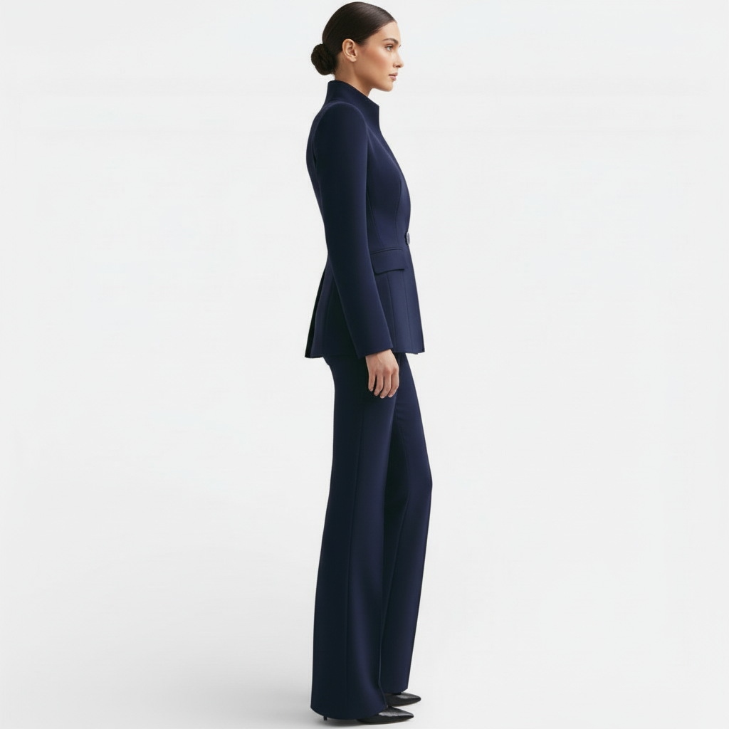 Ensemble tailleur femme veste cintrée et pantalon élégant
