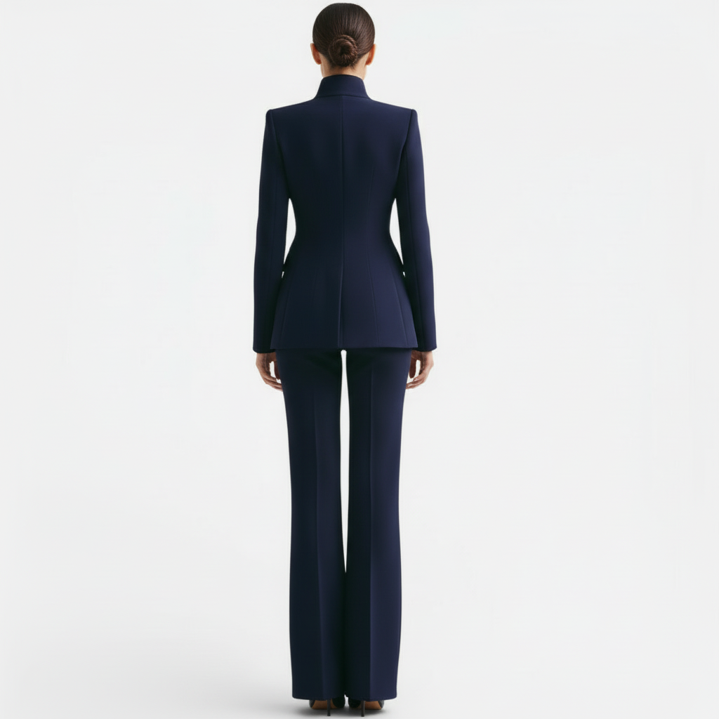 Ensemble tailleur femme veste cintrée et pantalon élégant