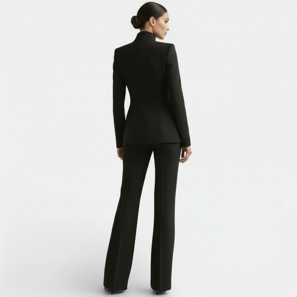 Ensemble tailleur femme veste cintrée et pantalon élégant